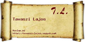 Tavaszi Lajos névjegykártya